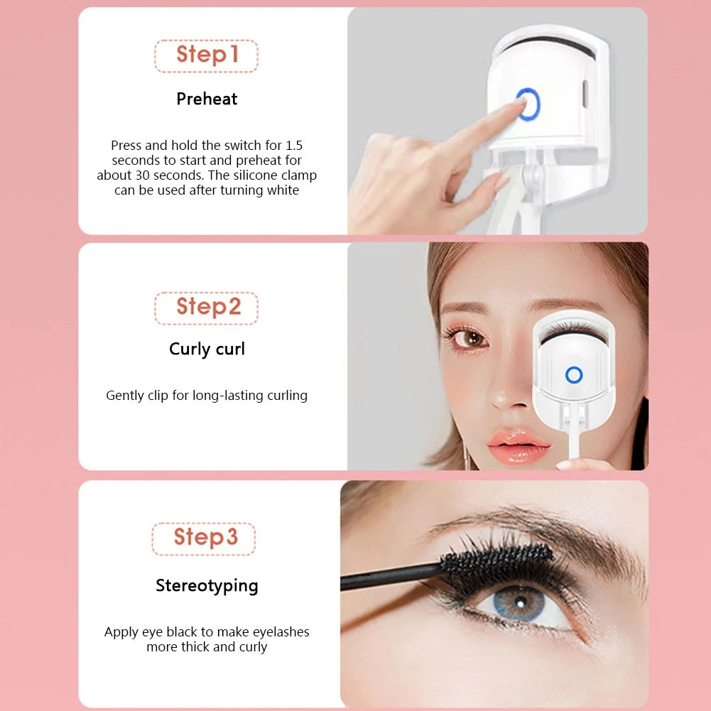 KIMLUD, Eyelash Curler Portable Electric Heated Comb Eye Lash Long Lasting Eyelashes Curls Thermal Eyelash Curler Makeup Tools, KIMLUD Womens Clothes