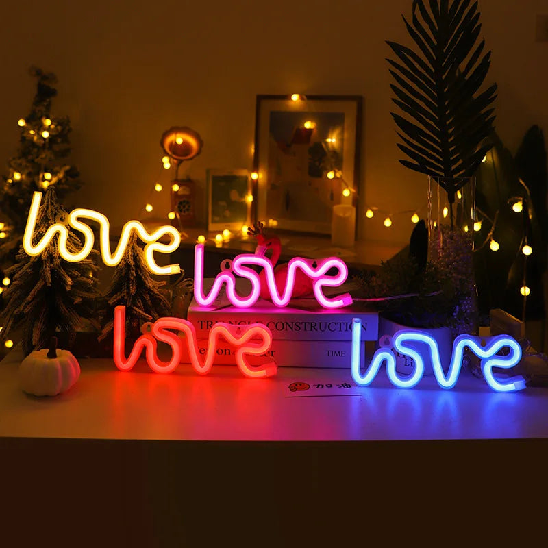 Love LED Neon Sign Light Glowing Valentine's Day Propose Festival Decoration Neon Lamp For Home Party Decor Adult Gift