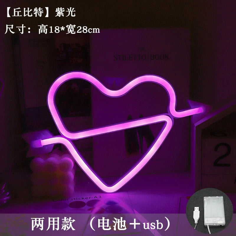 Love LED Neon Sign Light Glowing Valentine's Day Propose Festival Decoration Neon Lamp For Home Party Decor Adult Gift