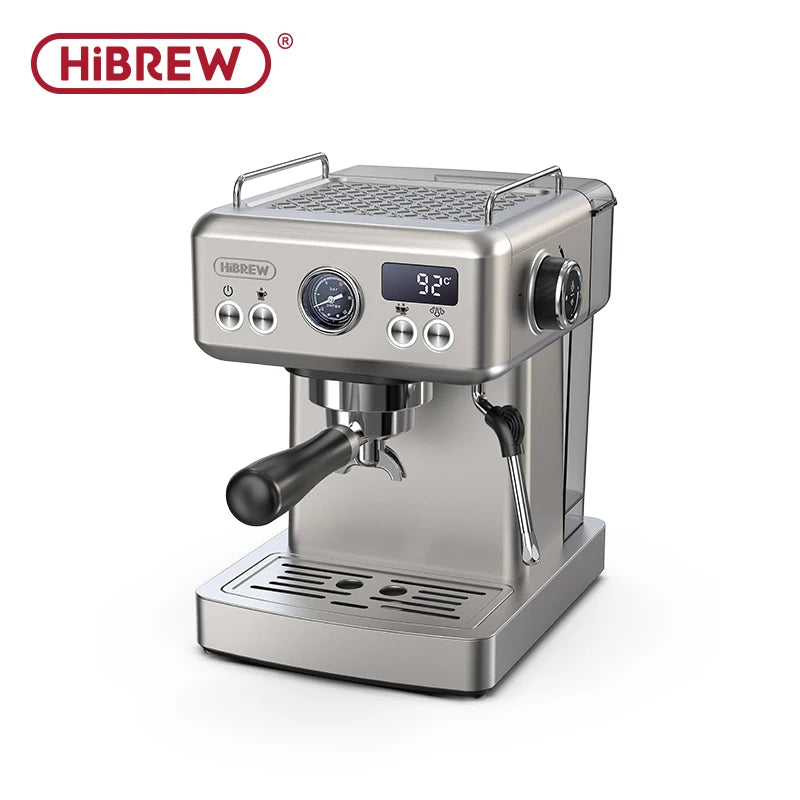 HiBREW 20Bar Semi Automatic Espresso Coffee Machine Temperature Adjustable 58mm Portafilter Cold/Hot Coffee Maker Metal CaseH10A