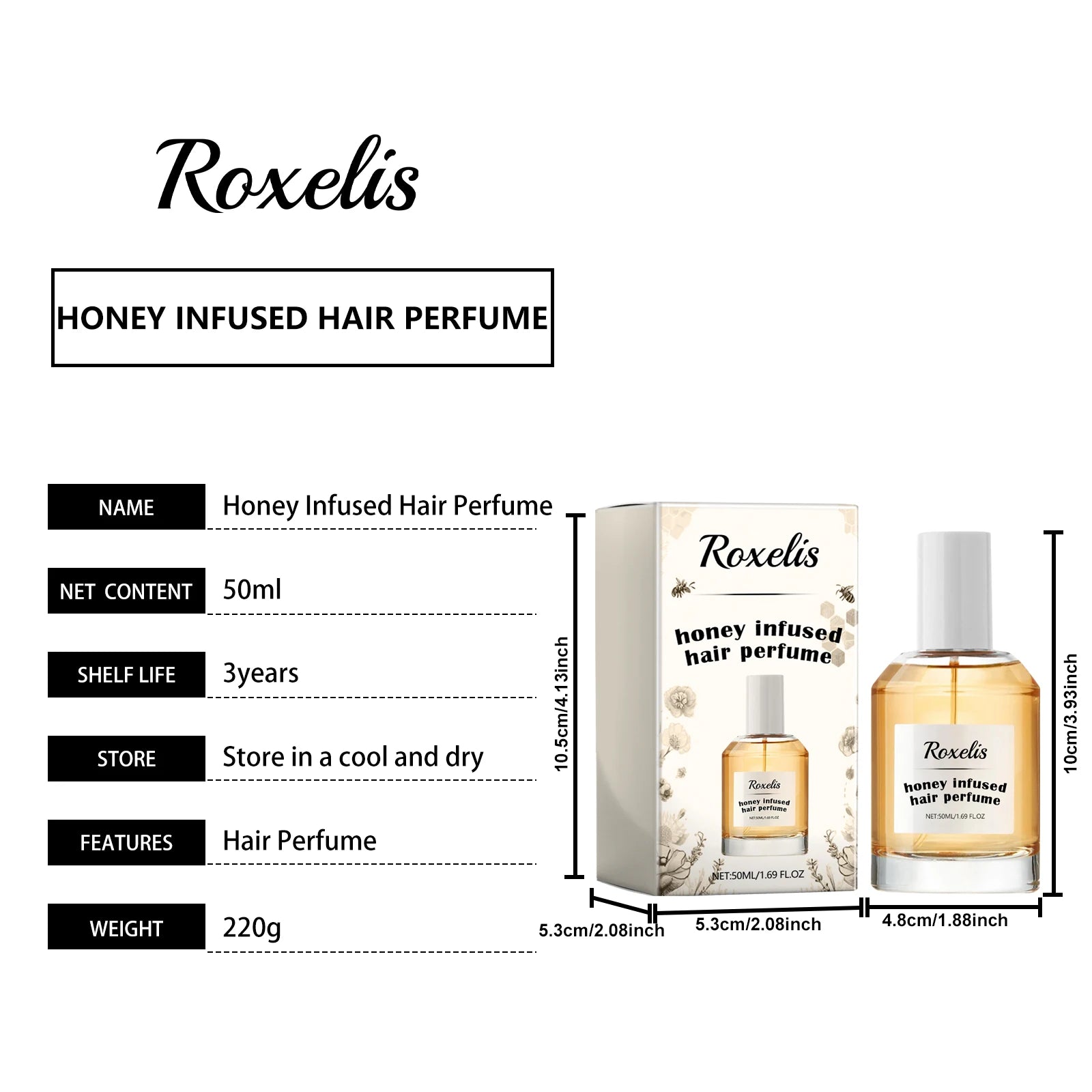 KIMLUD, Roxelis Honey Hair Care Perfume Hair Care Fragrance Nourish and Repair Dry and Coarse Hair Moisturizing Perfume 1.69 oz, KIMLUD Womens Clothes