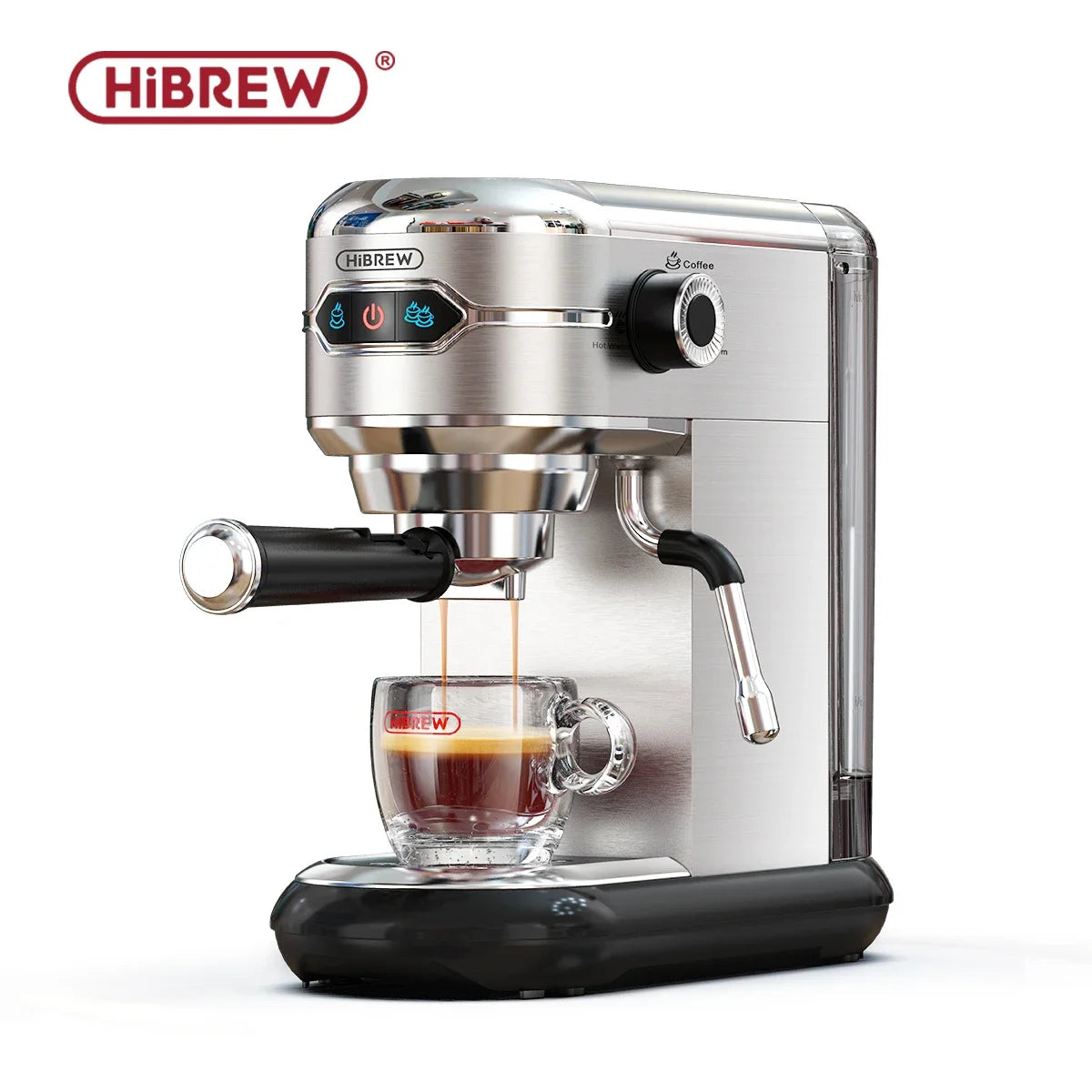 HiBREW Coffee Maker Cafetera 20 Bar Inox Semi Automatic Super Slim ESE POD & Powder Espresso Machine Hot Water H11