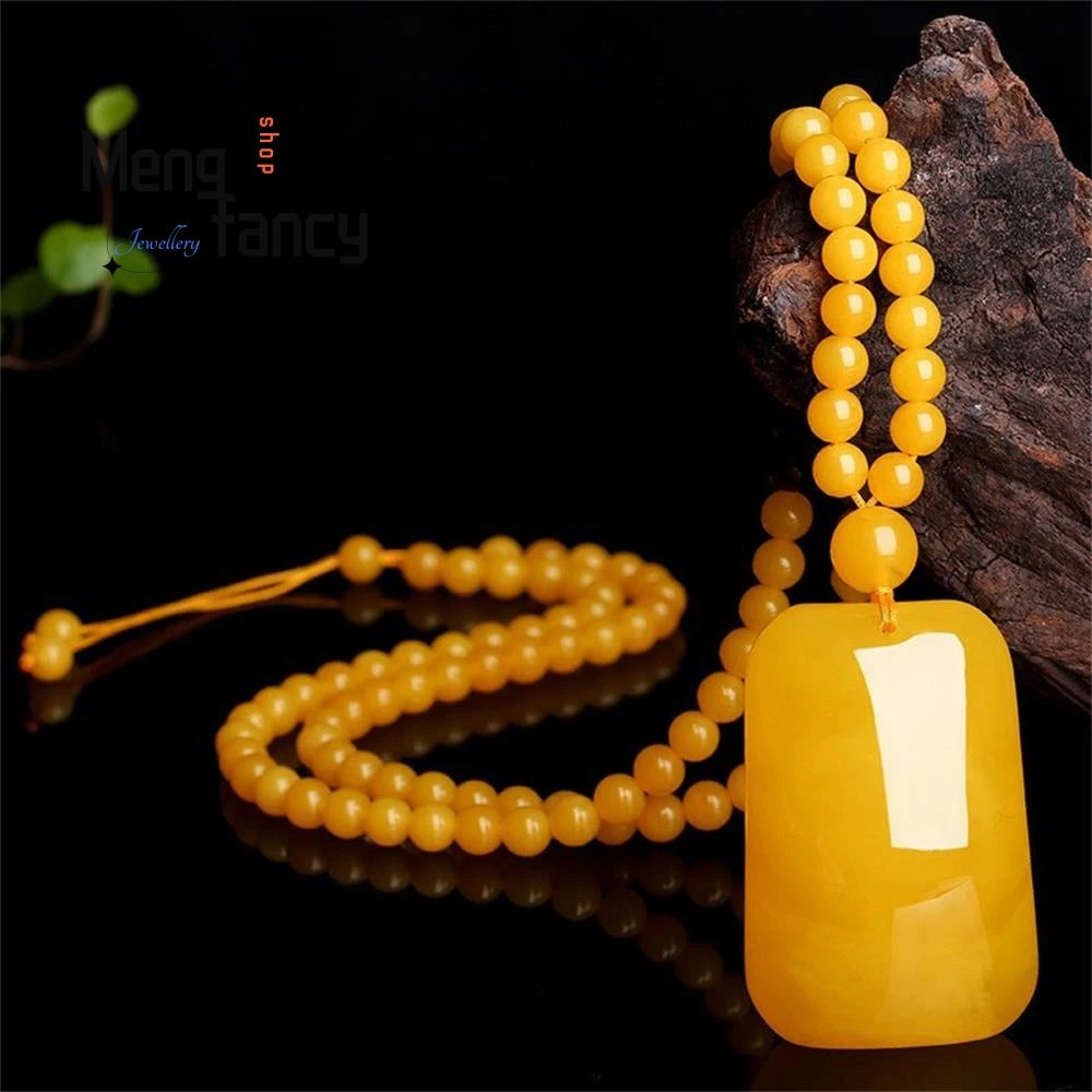 Beeswax Amber Chicken Oil Yellow Water Drop Rose Flower Money Bag Gourd Cabbage Pendant Natural Exquisite Fashion Fine Jewelry