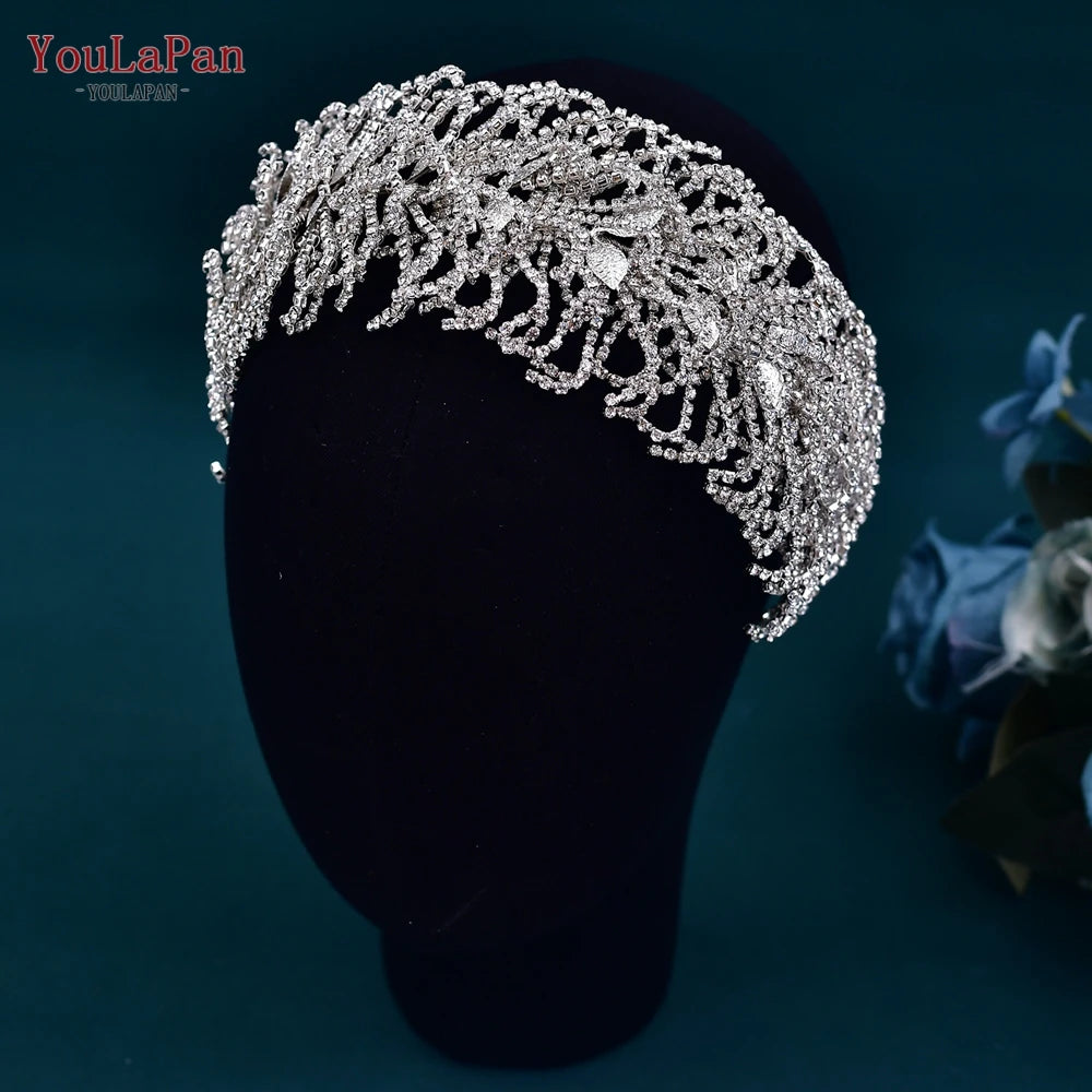 YouLaPan Flower Headband for Bridal Wedding Headpiece Jewelry Hair Accessories Woman Tiara Bride Headdress for Party HP395