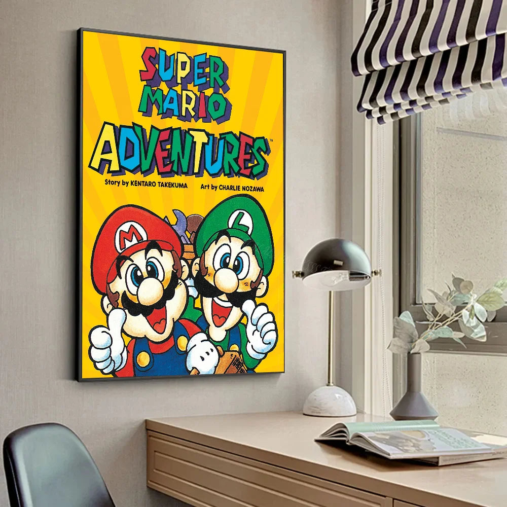 1pc Anime Game Plumber Uncle Mushroom M-Marios Poster Stickers Art Wall Murals Decor Game - KIMLUD