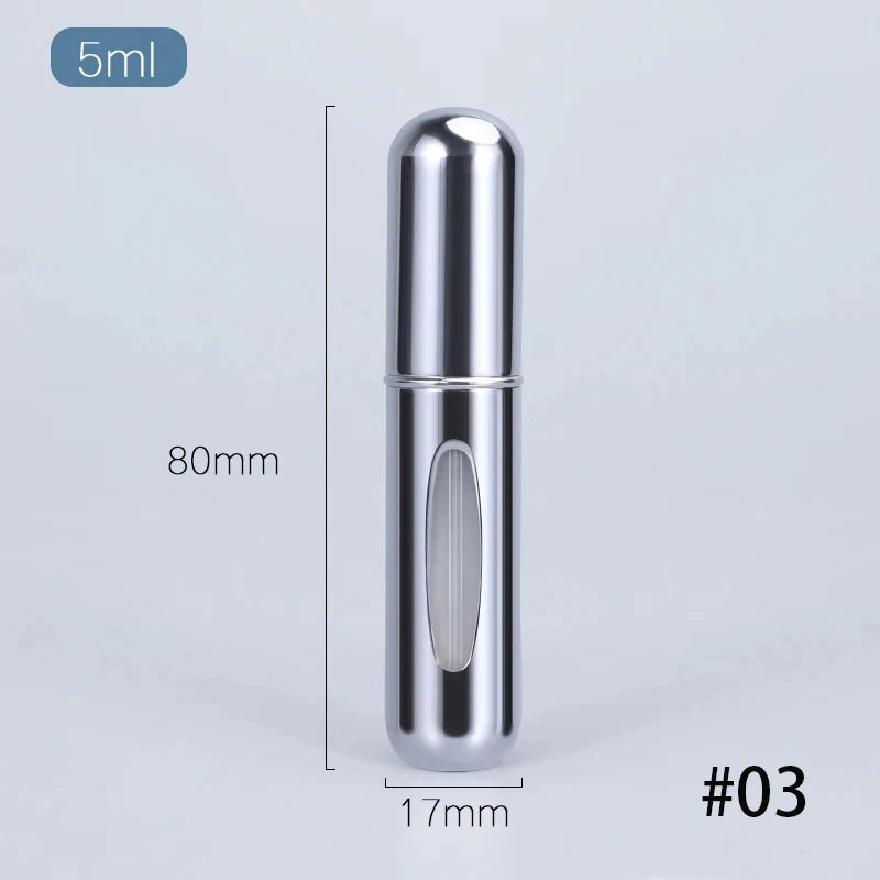 5ml Multi Color Aluminum Mini Perfume Bottle with Spray Pump Portable Empty Refillable Atomizer Bottle for Travel Essential - KIMLUD