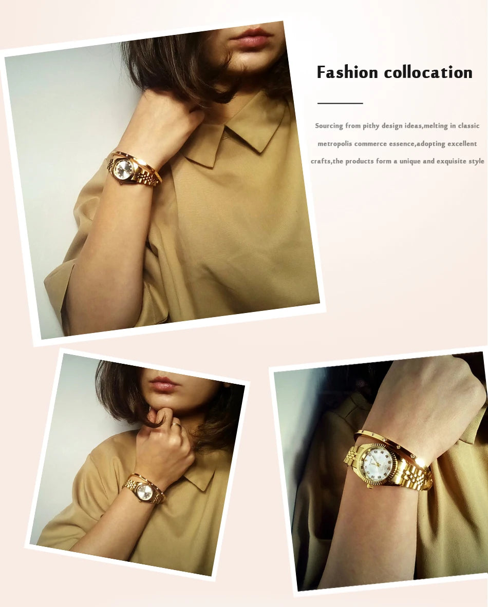 CHENXI Women Quartz Watch Golden & Silver Classic Female Elegant Clock Watches Luxury Gift Ladies Waterproof Wristwatch