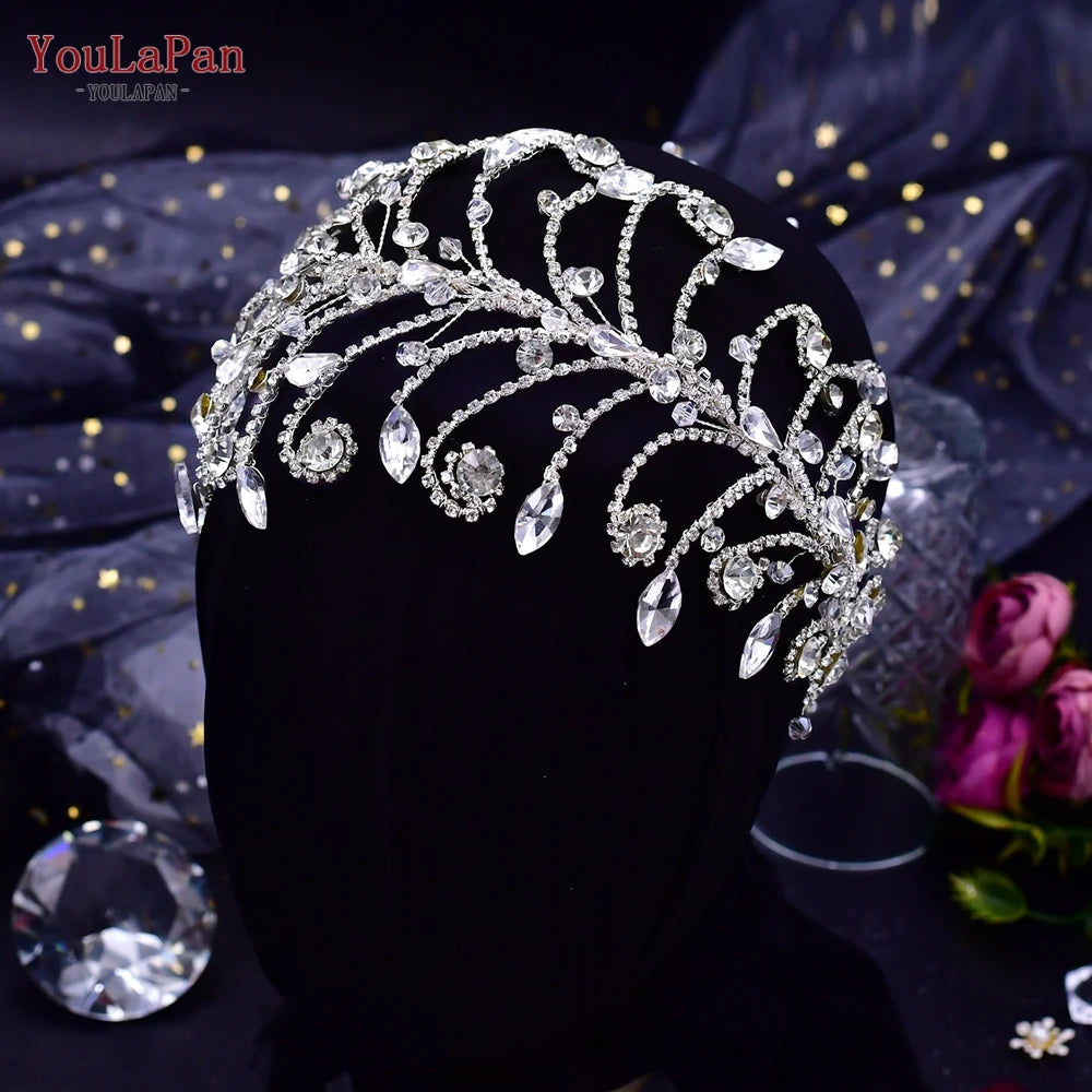 YouLaPan Flower Headband for Bridal Wedding Headpiece Jewelry Hair Accessories Woman Tiara Bride Headdress for Party HP395