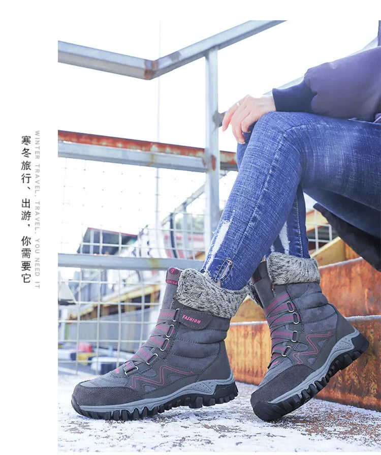 Women's Snow Boots Winter Plush Warm Platform Women's Ankle Boots Wear-resistant Waterproof Non-slip Lady Snow Boots for Womens