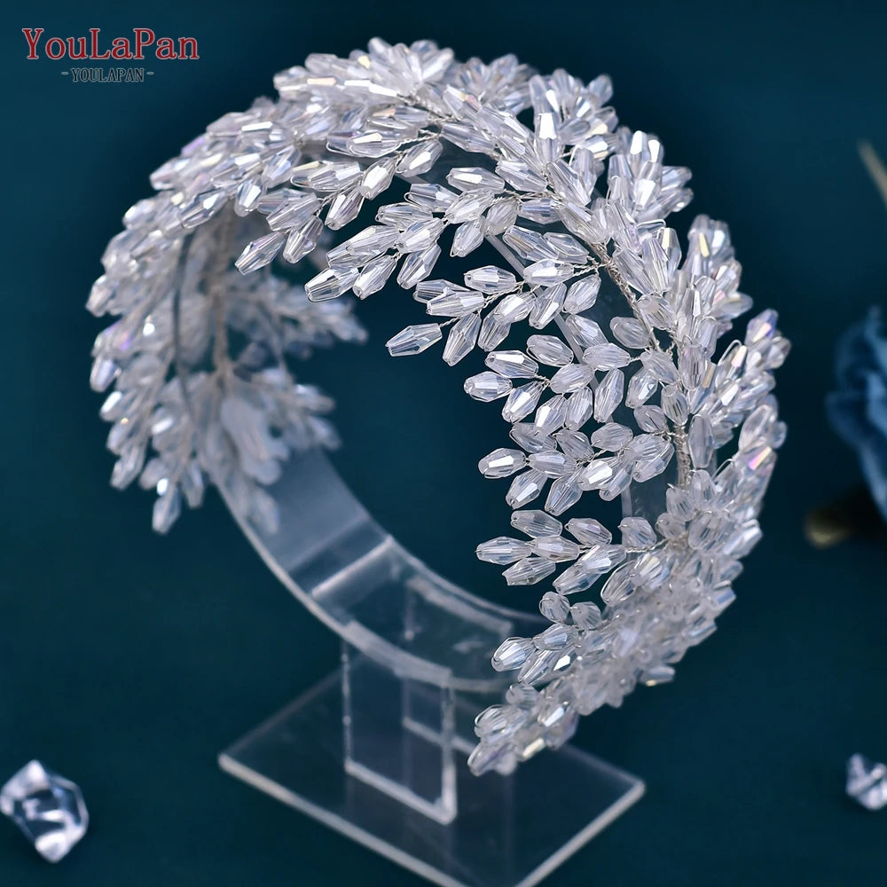 YouLaPan Flower Headband for Bridal Wedding Headpiece Jewelry Hair Accessories Woman Tiara Bride Headdress for Party HP395