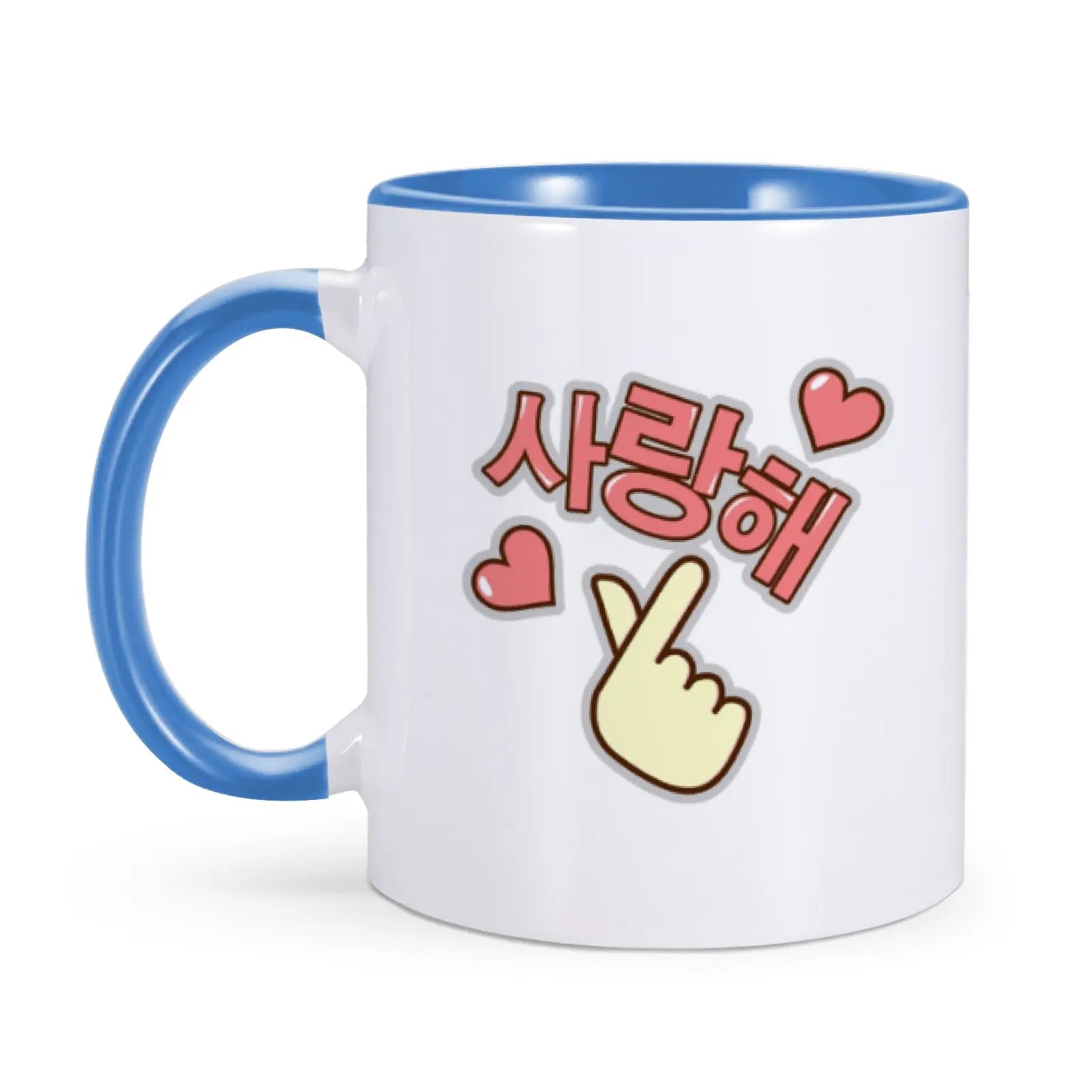 Korean I Love You Mug Funny Coffee Mugs for K-Drama Addict Him Her 11oz Ceramics Cup Valentines Day Gifts Ideas Home Milk Cups