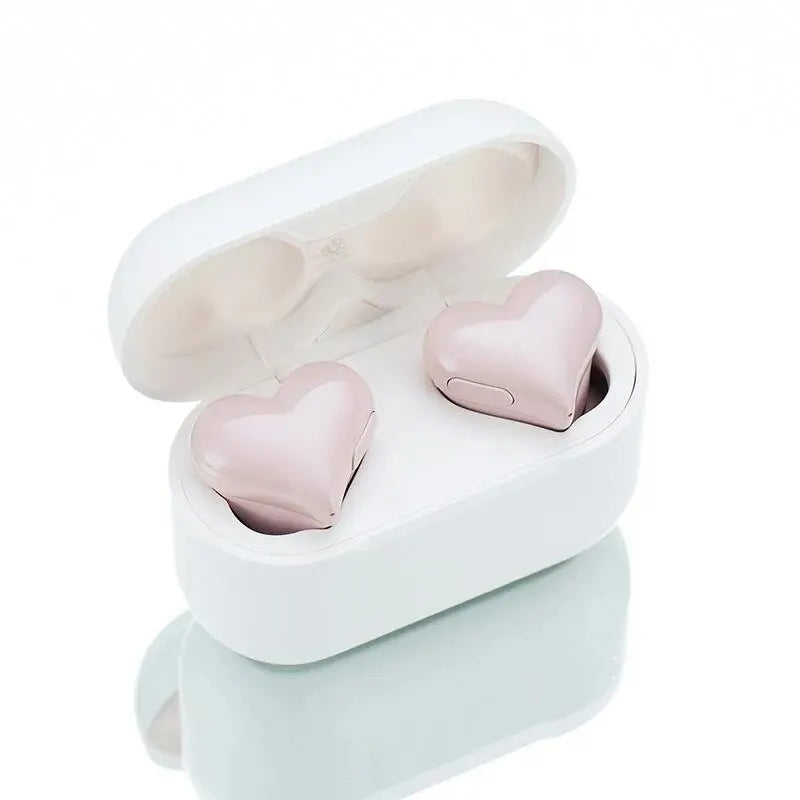 AX30 New Heart Shaped Wireless Design Girls In Ear Wireless Bluetooth Earphones Cute And Fashionable Appearance - KIMLUD