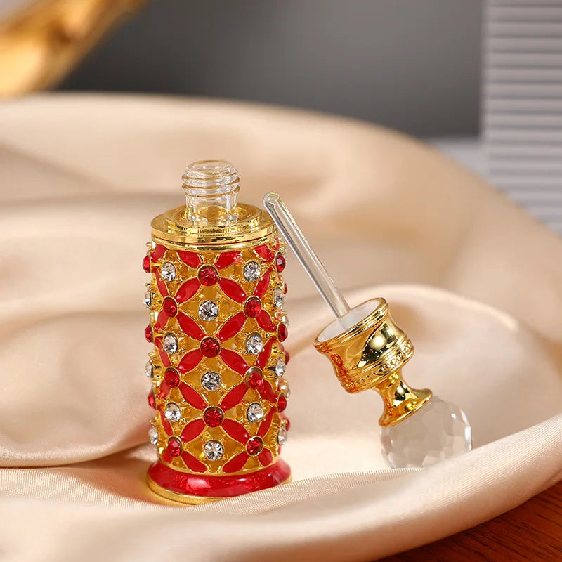 60X 12ml Enamel Color Craft Arabic Essential Oil Bottles Dubai Style Glass Perfume Bottles Retro Luxury Dropper Bottle Container