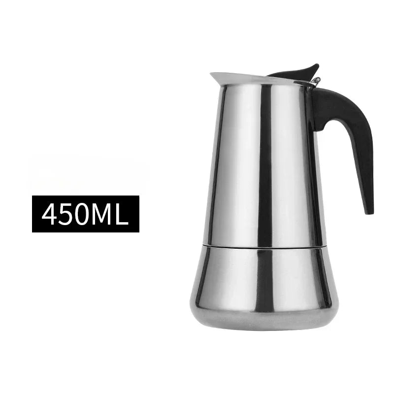 1-12 Cup 600ML Stovetop Moka Pot for Portable Coffee Maker,Stainless Steel Coffee Pot,Espresso Percolator Maker for Home Camping