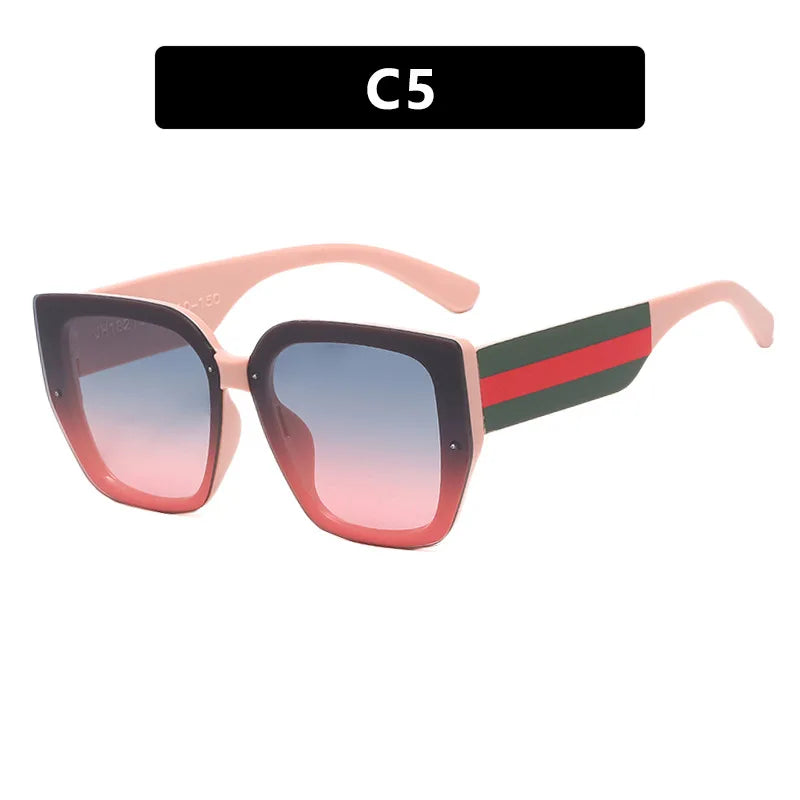 KIMLUD, Polygonal  Mix Color Sunglasses Irregular 2024 New Women Sunglasses Retro Fashion Concave Shape Girls Eyewear Luxury Designer, M410-C5, KIMLUD APPAREL - Womens Clothes