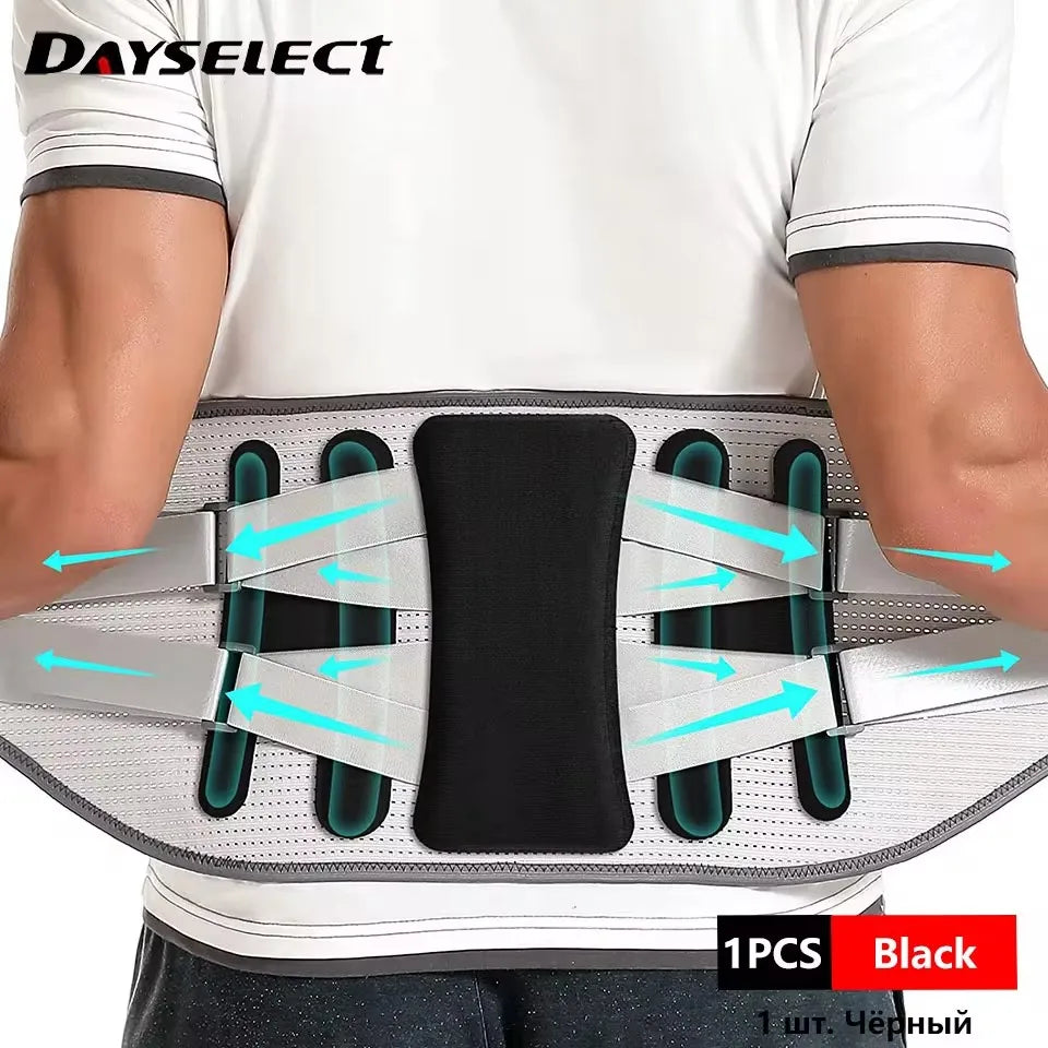 KIMLUD, Back Brace Support Belt For Lower Back Pain Relief Adjustable Men Women Waist Lumbar Support Sciatica Scoliosis Herniated Disc, Black / M, KIMLUD APPAREL - Womens Clothes