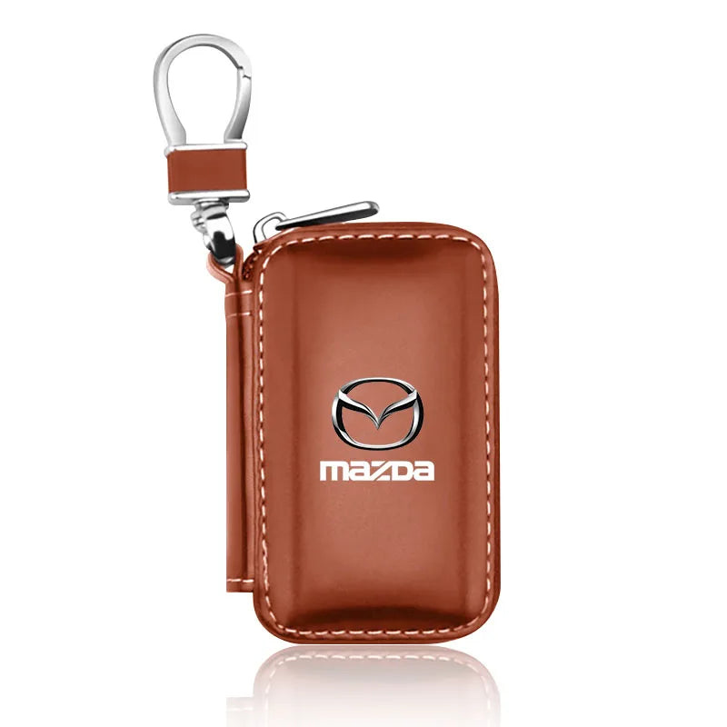 Leather Key Wallet Car Key Bag Multi Function Key Case For Mazda CX5 6 3 CX7 323 Axela Atenza Demio CX30 MX Car Accessories