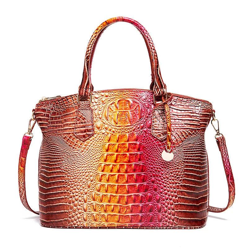 Fashion Colorful Alligator Women Handbags Designer Retro Crocodile Pattern Tote Bag Luxury Pu Leather Shoulder Crossbody Bags