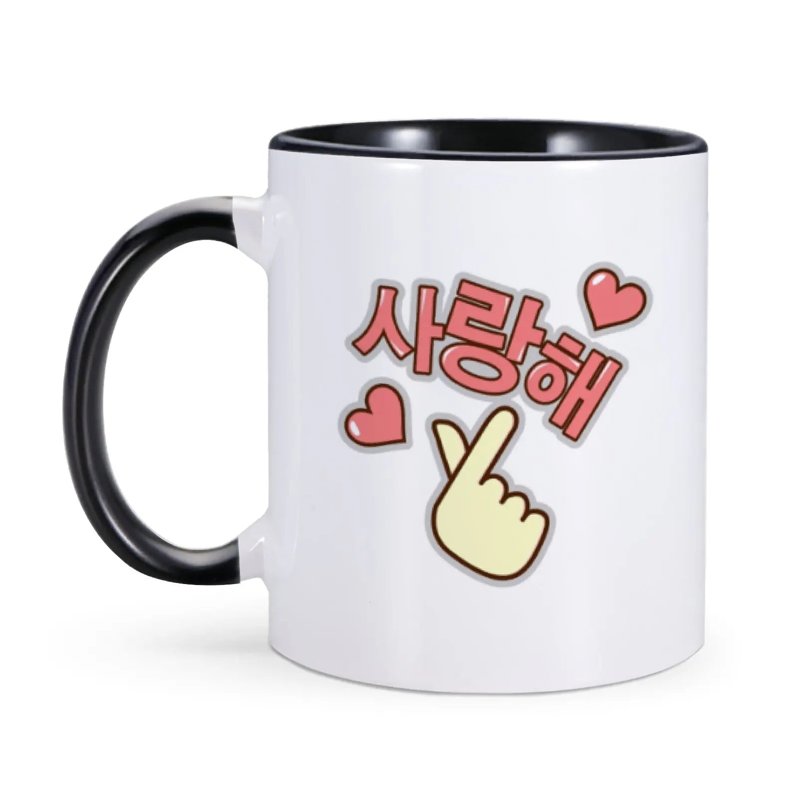 Korean I Love You Mug Funny Coffee Mugs for K-Drama Addict Him Her 11oz Ceramics Cup Valentines Day Gifts Ideas Home Milk Cups