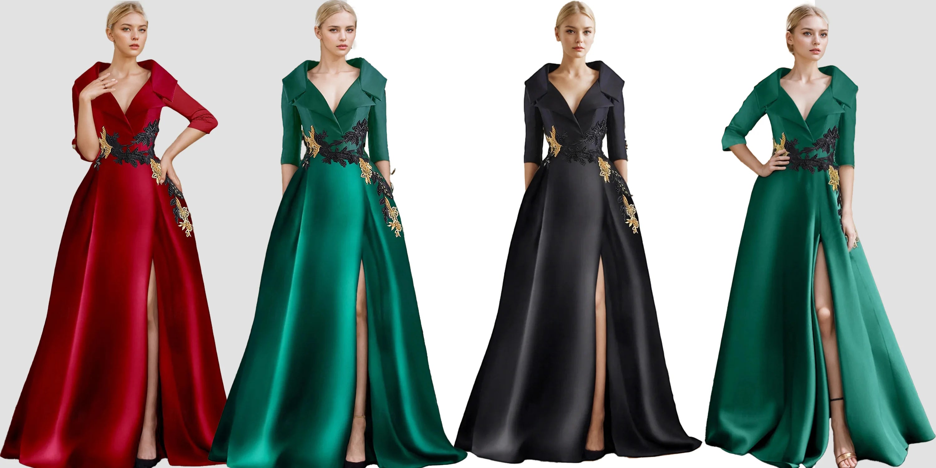 A-Line Evening Gown Elegant Dress Formal Floor Length Shirt Collar Pocket with Appliques dress to impress 2025 free customized