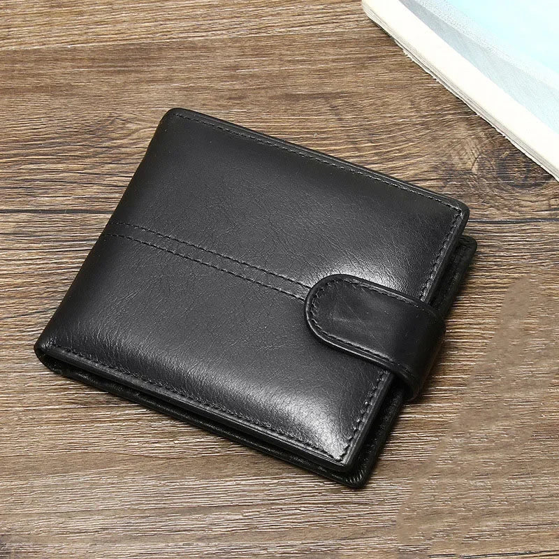 KIMLUD, Rfid Blocking Genuine Leather Wallet Men with Coin Pocket Dollar Wallet Real Leather Purse for Men, NO Name, KIMLUD APPAREL - Womens Clothes