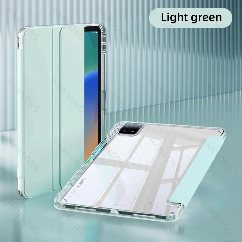 For Mi Pad Case for Xiaomi Mi Pad 5 & 5 Pro 11 inch HD Transparent Case for Mi Pad 6 & 6 Pro 11 inch with Awake / Sleep Cover - KIMLUD