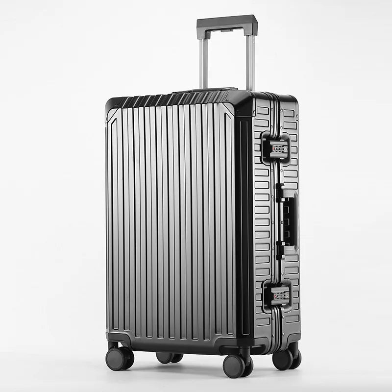 20"24"28" Inch Aluminum Trolley Suitcase Waterproof Metallic Cabin Luggage Trolly Bag With Wheels