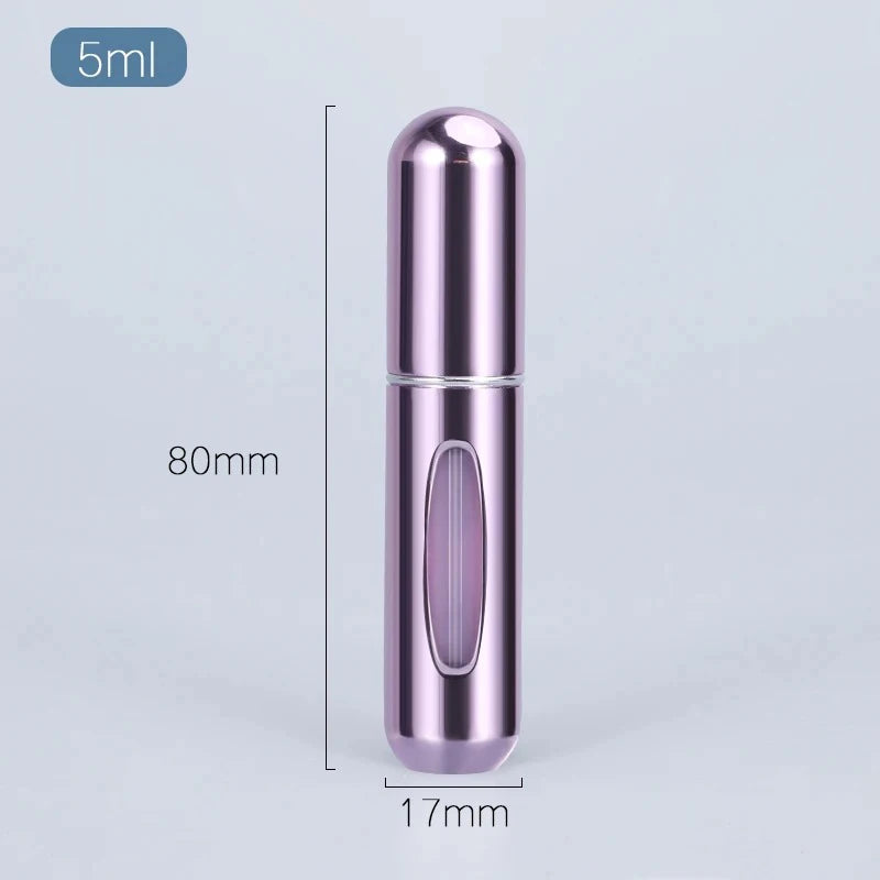 KIMLUD, 5ml Multi Color Aluminum Mini Perfume Bottle with Spray Pump Portable Empty Refillable Atomizer Bottle for Travel Essential, 104-04, KIMLUD APPAREL - Womens Clothes