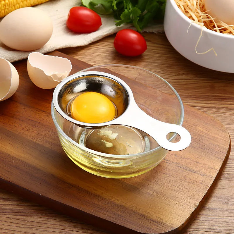 304 Stainless Steel Egg Opener Egg Opener Shelling Kitchen Tool Egg Yolk Egg White Separator Household Kitchen Essentials