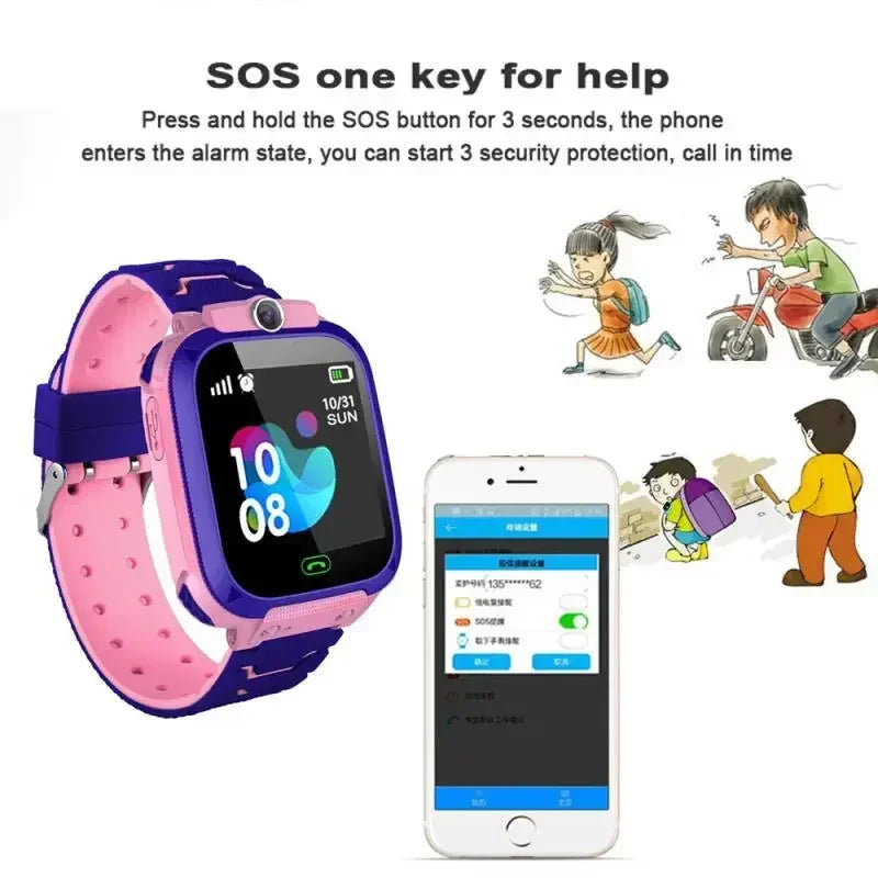 KIMLUD, 4G SIM Card Anti-lost Kids Smartwatch Boys and Girls Smart Watch Waterproof Positioning GPS Tracker Clock Phone Call for Kids, KIMLUD Womens Clothes