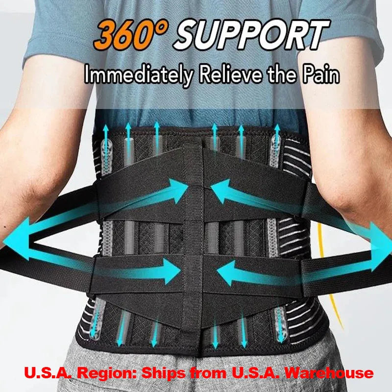 KIMLUD, Back Braces Waist Belt Men Women Work Lower Back Pain Relief Breathable Anti-skid Spine Lumbar Support Belt, KIMLUD Womens Clothes