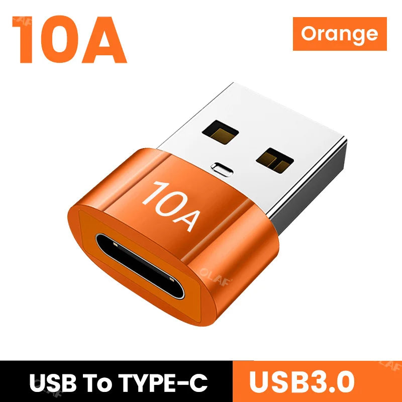 10A OTG USB3.0 To Type C Adapter Fast Charging Data Transfer Type C Female to USB Male Converter For Xiaomi Samsung Macbook poco