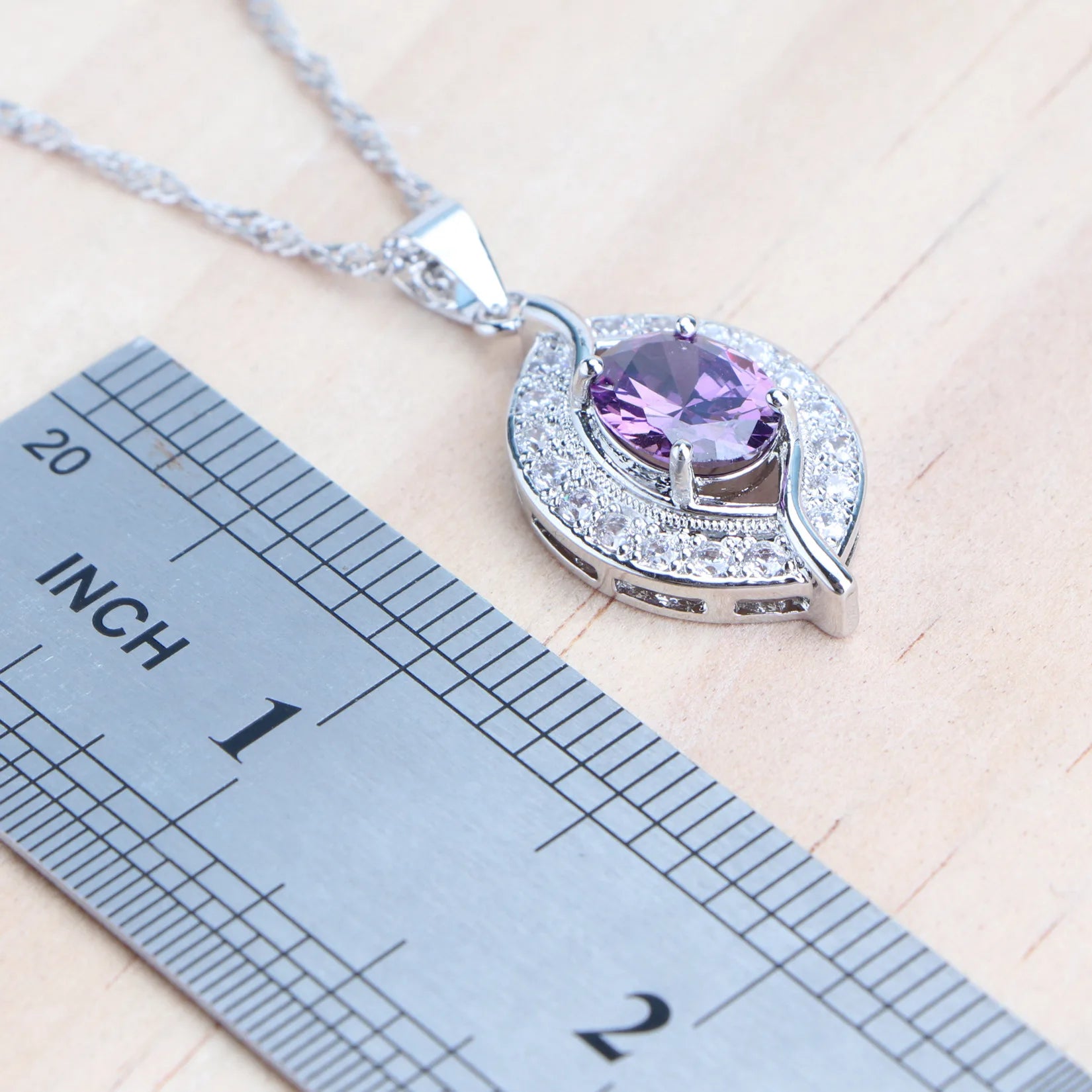 Purple Zircon Silver 925 Jewelry Sets Bridal Earrings Charms Bracelets For Women Ring Pendant Necklace Set Wedding Jewelry