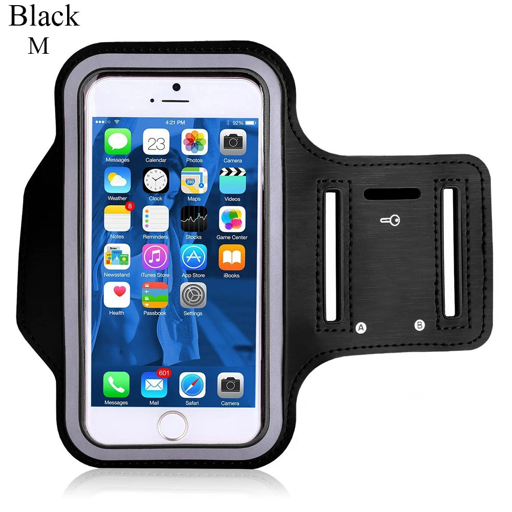 KIMLUD, Phone Arm Band Case Running Armband Sports Accessories Phone Arm Bag Cell Phone Arms Band Armbands Touch Screen Running Bags, Black M, KIMLUD APPAREL - Womens Clothes