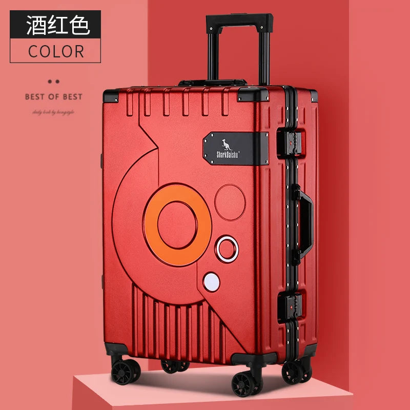 New Aluminum frame fashion travel luggage silent large-capacity trolley suitcase 20 inch suitcase carry on 24 inch password box