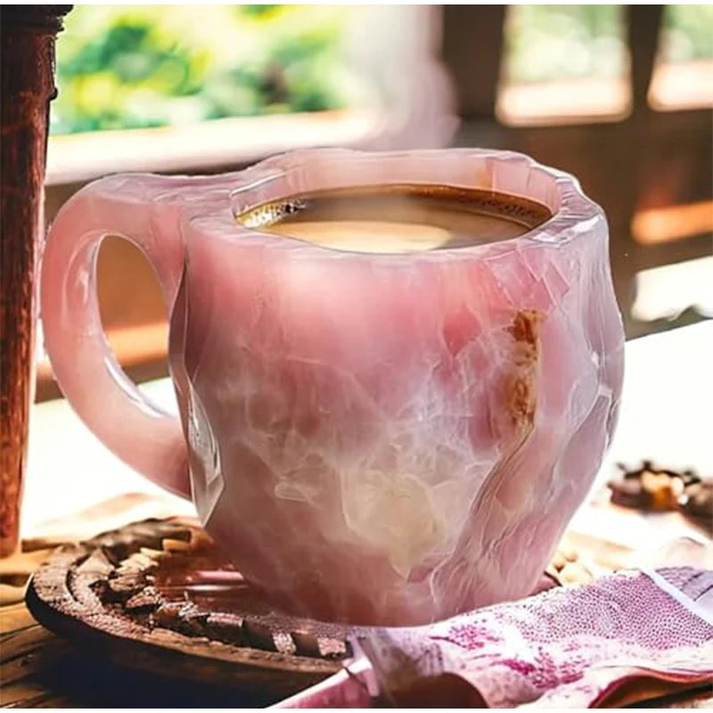 New Mineral Crystal Coffee Mugs Elegant Luxury Mineral Large Capacity Drinkware Tea Cup Ware Resin Gift Household Necessities