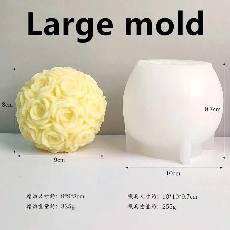 KIMLUD, 3D Large rose candle silicone mold Valentine's Day rose cake chocolate silicone mold home decoration resin plaster mold, Large mold as show, KIMLUD APPAREL - Womens Clothes