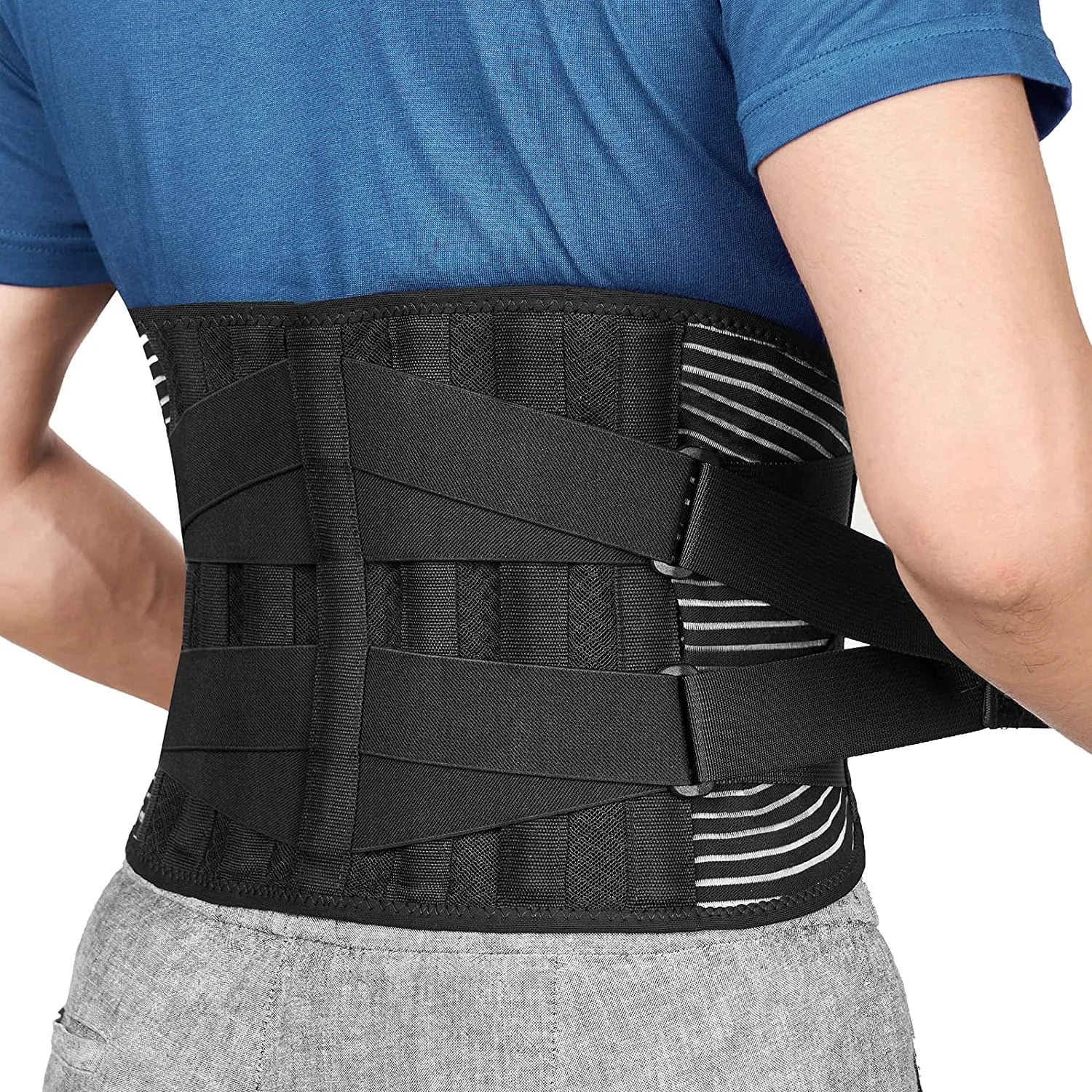 KIMLUD, Double Pull Back Lumbar Support Belt Waist Orthopedic Corset Men Women Spine Decompression Waist Trainer Brace Back Pain Relief, black / XL-waist 100-113cm, KIMLUD APPAREL - Womens Clothes