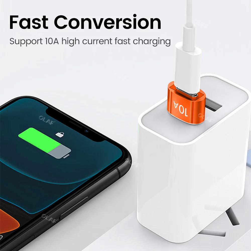 10A OTG USB3.0 To Type C Adapter Fast Charging Data Transfer Type C Female to USB Male Converter For Xiaomi Samsung Macbook poco