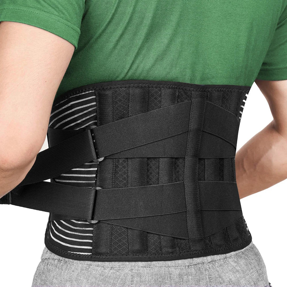 Back Braces Waist Belt Men Women Work Lower Back Pain Relief Breathable Anti-skid Spine Lumbar Support Belt - KIMLUD