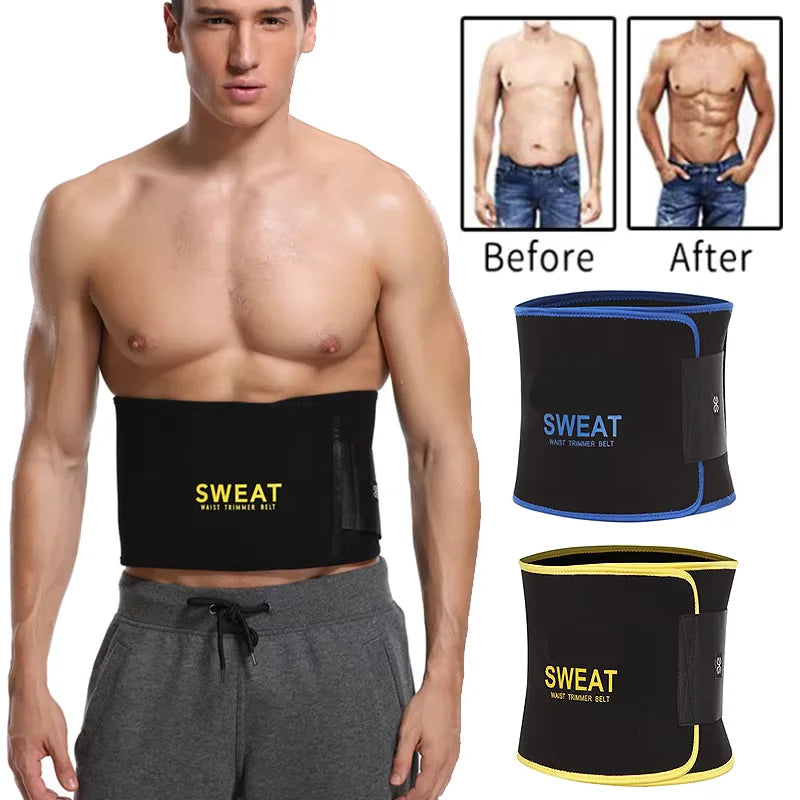 Waist Trimmer Belt Slim Men Body Shaper Cinchers Tummy Control Neoprene Sweat Wrap for Stomach and Back Lumbar Support