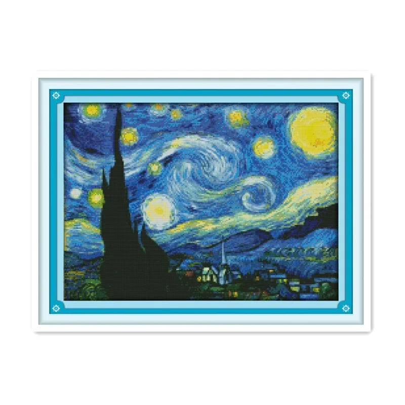 Joy Sunday Cross Stitch Kits Stamped Counted Fabric Aida 16/14/11CT DIY Hand Embroidery Set Abstract Art Home Decoracion Gift