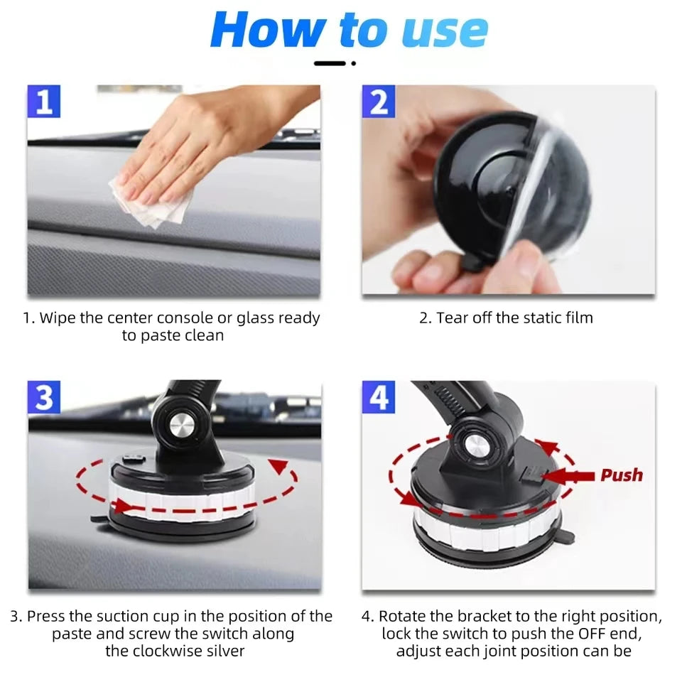 360 Rotatable Cellphone Car Phone Holder Fixed Shockproof Mobile Stand Big In GPS Support For iPhone Xiaomi  Samsung Accesorries