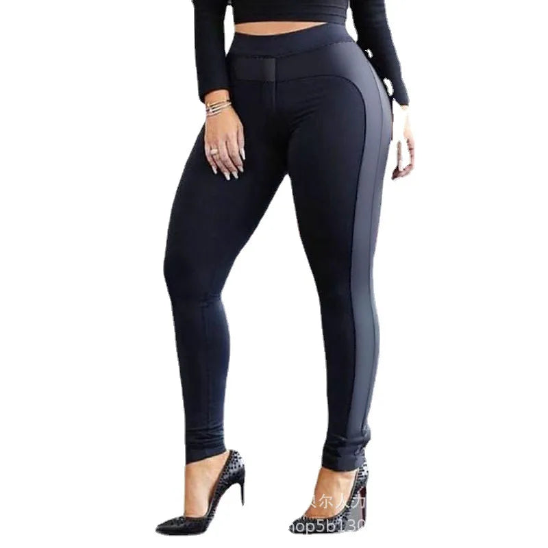 Fashion High Waist Patchwork Hollow Out Hip Lift Long Trousers Leggings Sweatpants Women Elegant Skinny Pants Y2K INS Clothes