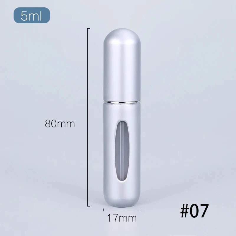 5ml Multi Color Aluminum Mini Perfume Bottle with Spray Pump Portable Empty Refillable Atomizer Bottle for Travel Essential - KIMLUD