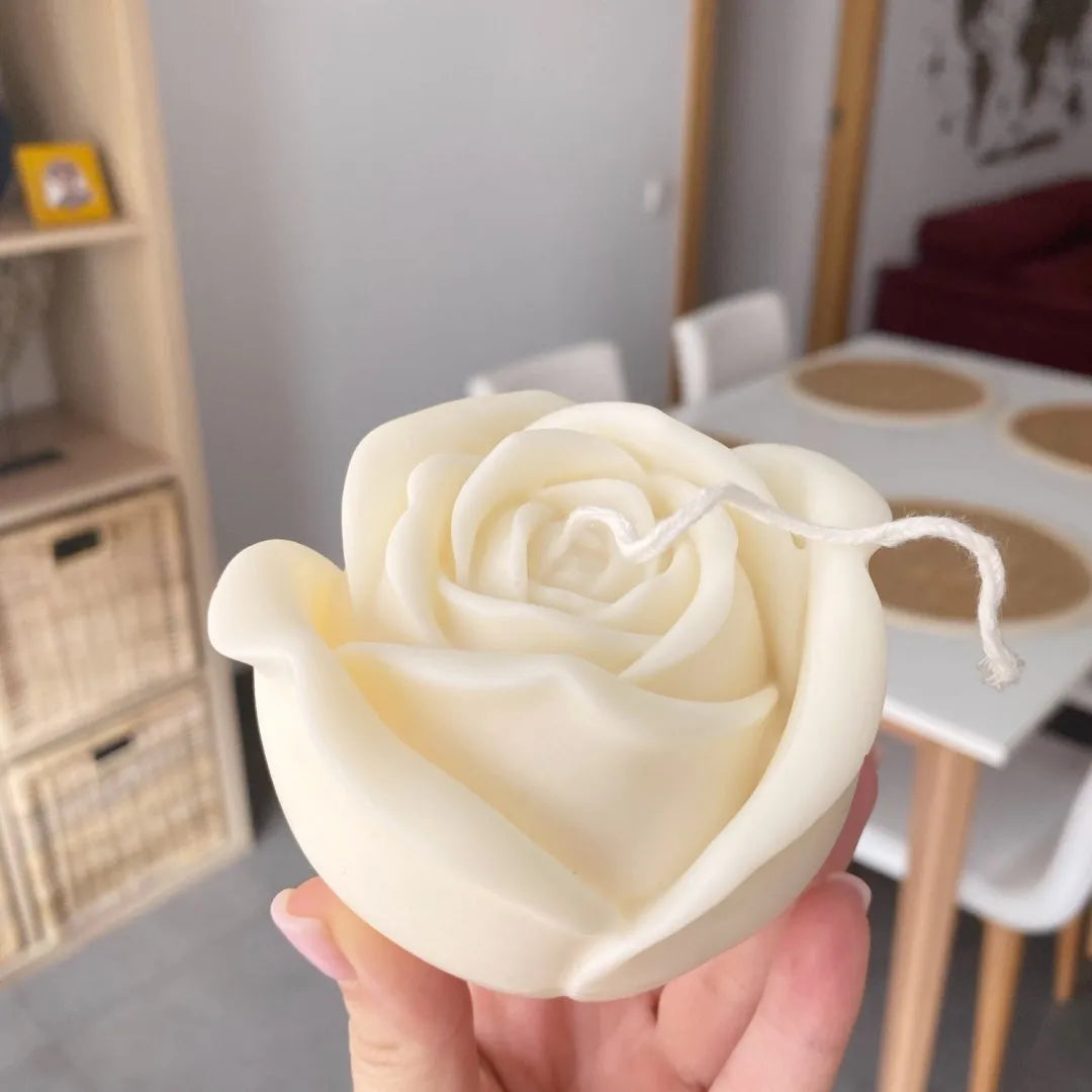 KIMLUD, 3D Large rose candle silicone mold Valentine's Day rose cake chocolate silicone mold home decoration resin plaster mold, KIMLUD Womens Clothes