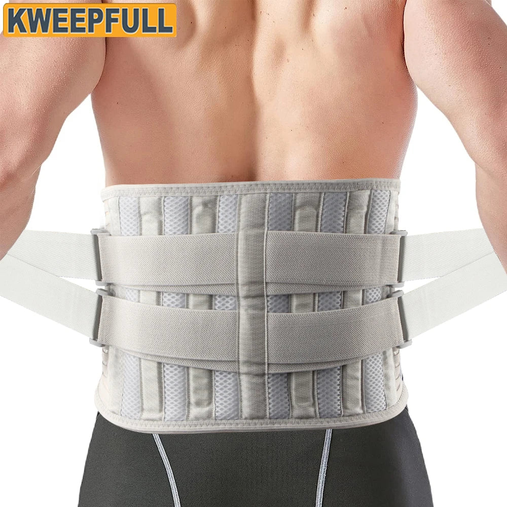 KIMLUD, Back Brace for Men Women Lower Back Pain Relief with 6 Stays, Adjustable Back Support Belt for Work, Anti-skid Lumbar Support, KIMLUD Womens Clothes