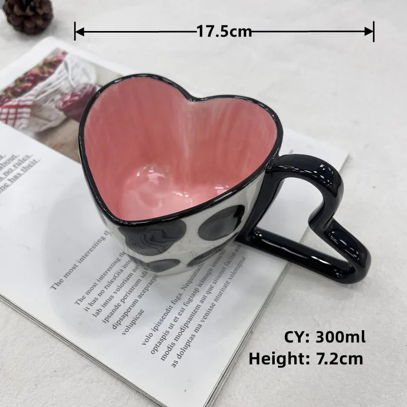 KIMLUD, 2024 Middle East Style Coffee Tea Cup Creative Heart Cup Ceramics Milk Cups Porcelain Coffee Cups Wholesale Tableware Cups Gift, a cup 4 / CHINA / 201-300ml, KIMLUD Womens Clothes