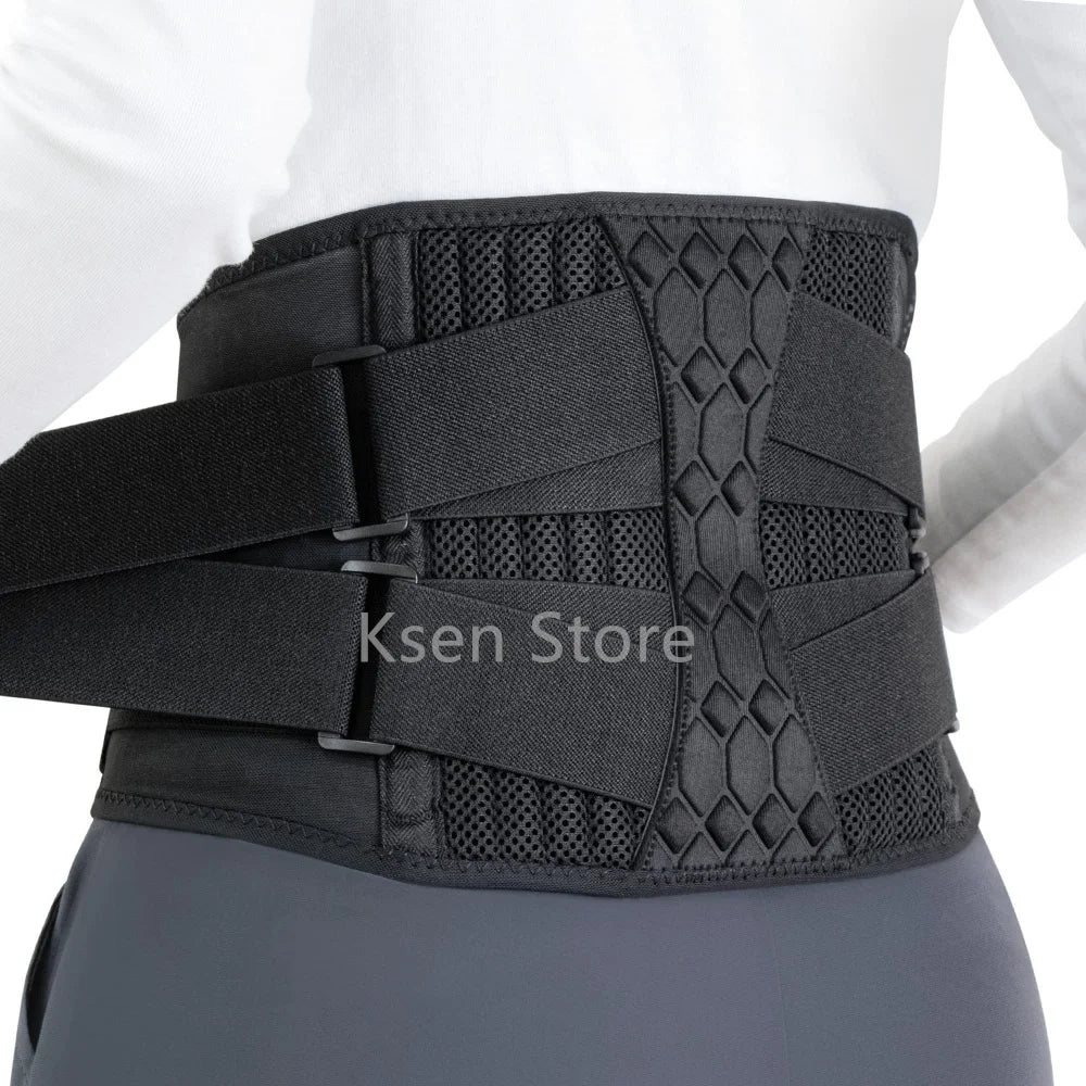 KIMLUD, Adjustable Waist Support Lumbar Back Belt Lower Back Brace for Back Pain Relief Lumbar Spine Strap with 10 Stays Waist Protector, XL(85-100 cm), KIMLUD APPAREL - Womens Clothes