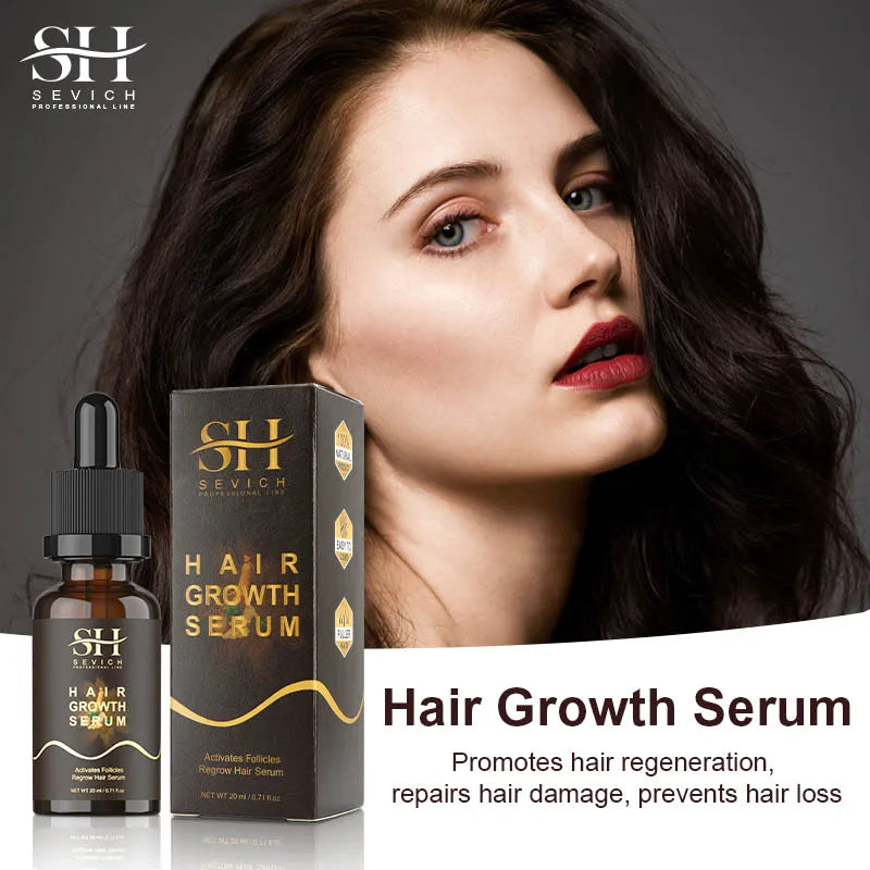 Sevich 20ml Ginger Extract Hair Growth Serum Prevent Hair Loss Oil Scalp Treatments Fast Growing Hair Care Products for Unisex